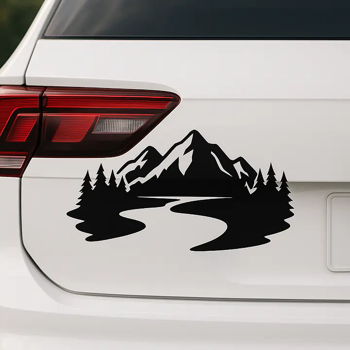 River Through the Mountains Car Sticker - Master