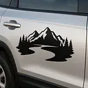 Fluss durch die Berge Autoaufkleber - Master