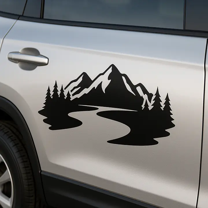 River Through the Mountains Car Sticker - Master