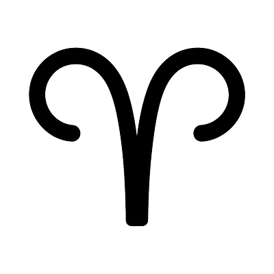 Widder Minimal Symbol Sternzeichen Aufkleber primary image