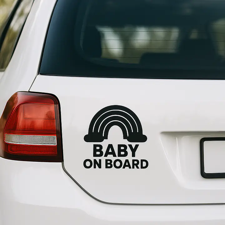 Regenbogen Baby on Board Aufkleber - Master