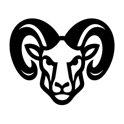 Aries Illustrative Emblem Zodiac Sticker primary image
