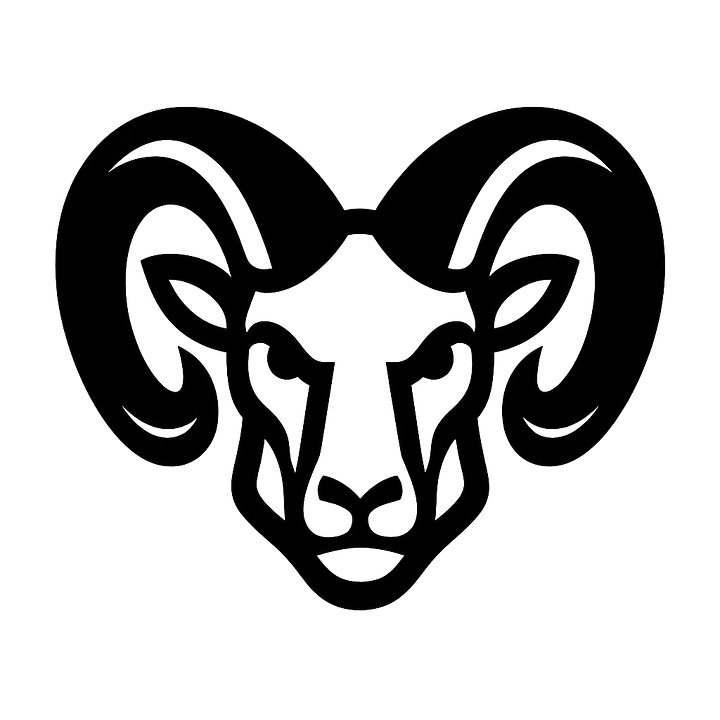 Aries Illustrative Emblem Zodiac Sticker - Master