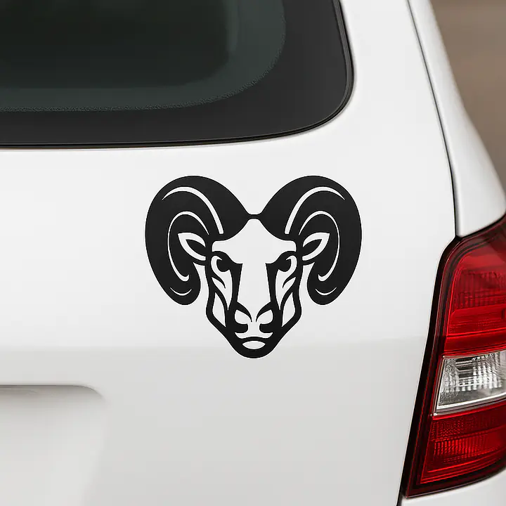 Aries Illustrative Emblem Zodiac Sticker - Master