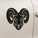 Aries Illustrative Emblem Zodiac Sticker - Master