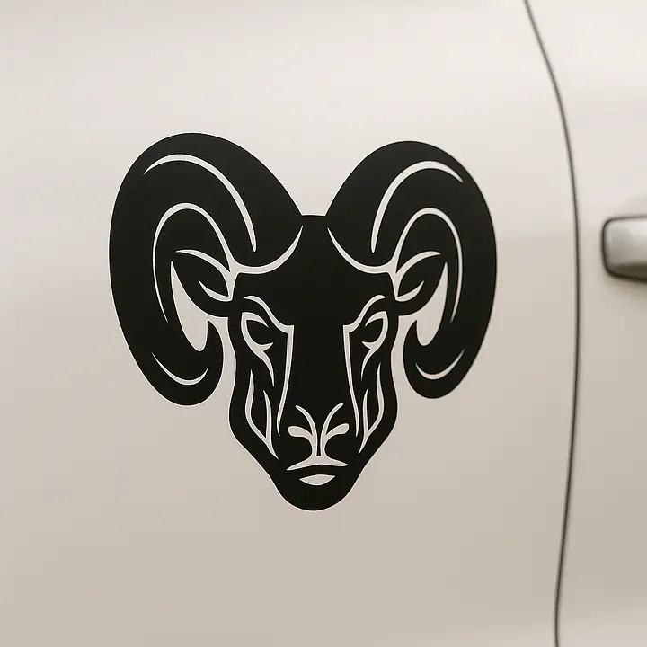 Aries Illustrative Emblem Zodiac Sticker - Master