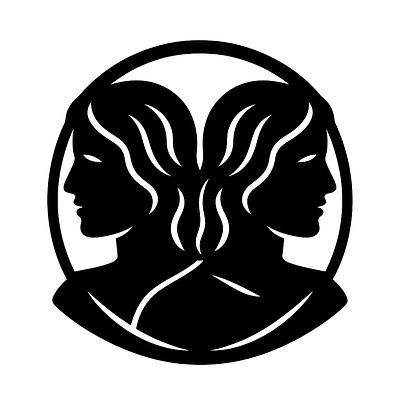 Gemini Illustrative Emblem Zodiac Sticker primary image