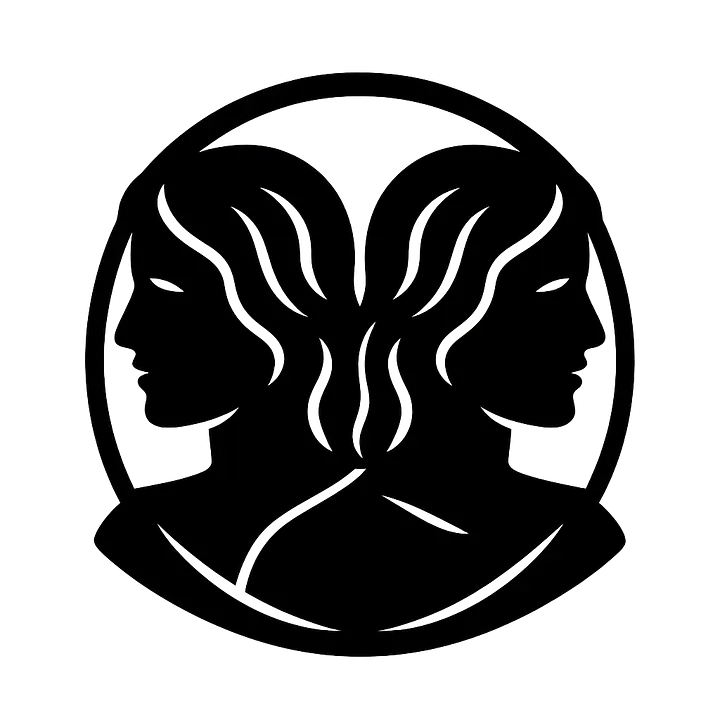 Gemini Illustrative Emblem Zodiac Sticker - Master