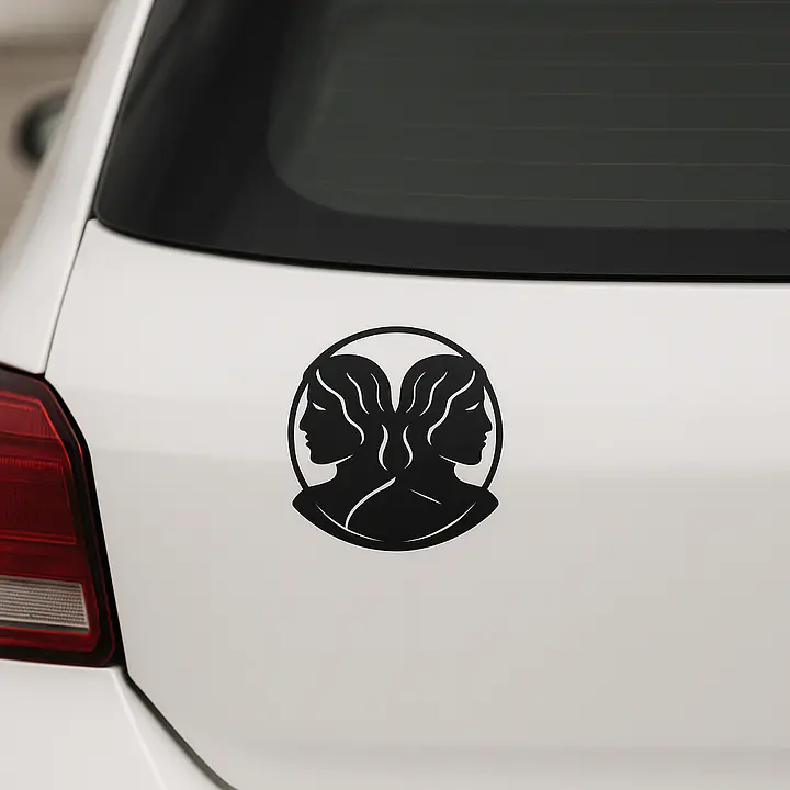 Gemini Illustrative Emblem Zodiac Sticker - Master