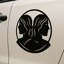 Gemini Illustrative Emblem Zodiac Sticker - Master