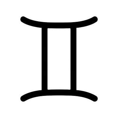 Gemini Minimal Symbol Zodiac Sticker primary image