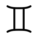 Gemini Minimal Symbol Zodiac Sticker - Master
