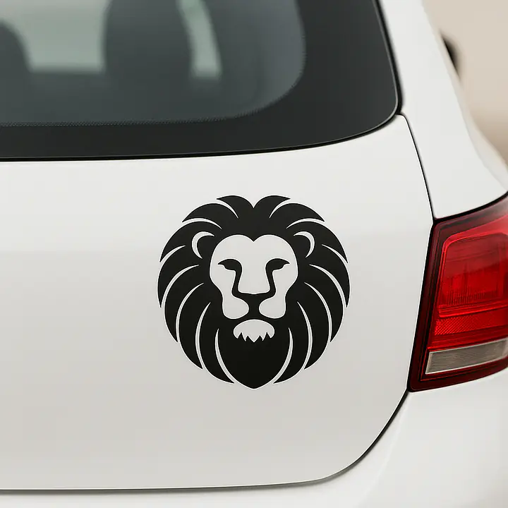 Leo Illustrative Emblem Zodiac Sticker - Master