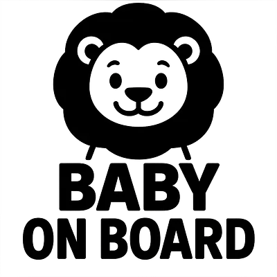 Löwe Baby on Board Aufkleber primary image