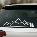 Minimalistische Berglinie Autoaufkleber - Master
