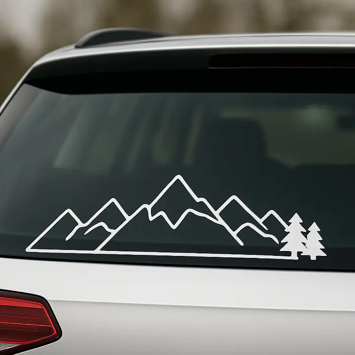 Minimalistische Berglinie Autoaufkleber - Master