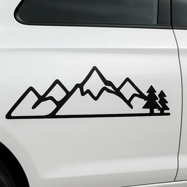 Minimalistische Berglinie Autoaufkleber - Master