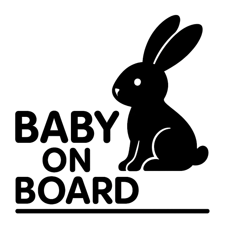 Hase Baby on Board Aufkleber - Master