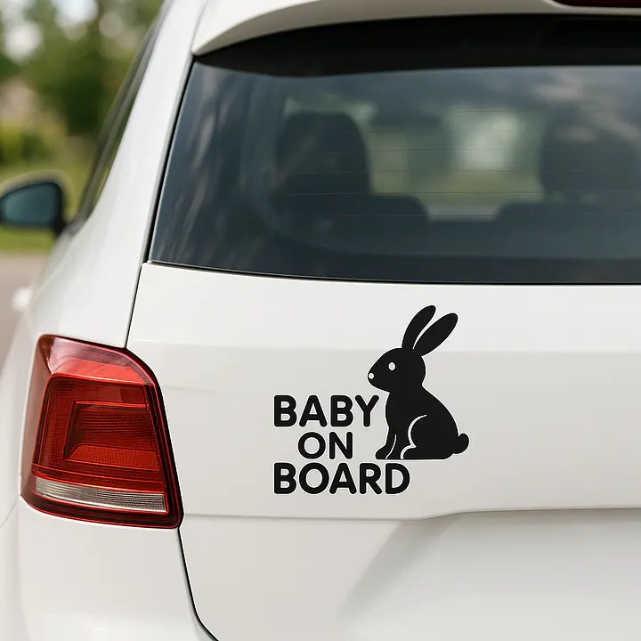 Hase Baby on Board Aufkleber - Master