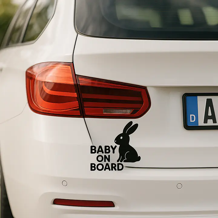 Hase Baby on Board Aufkleber - Master