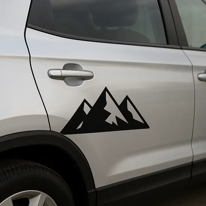 Geometric Mountains Car Sticker - Master