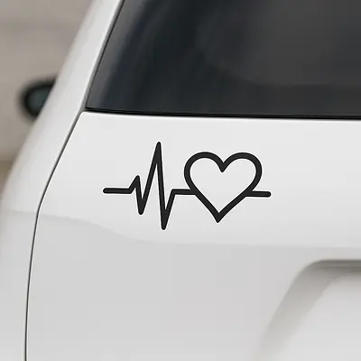 Heartbeat Herz Symbol Autoaufkleber secondary image