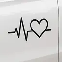 Heartbeat Heart Symbol Car Sticker - Master