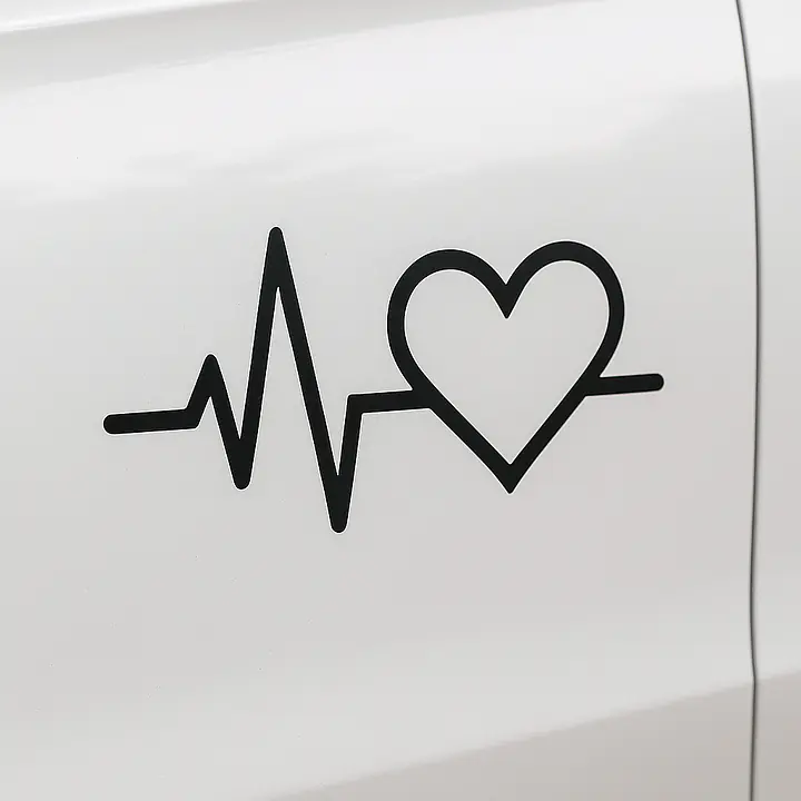 Heartbeat Heart Symbol Car Sticker - Master