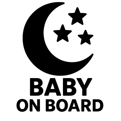 Mond und Sterne Baby on Board Aufkleber primary image