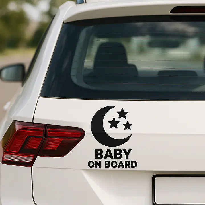Mond und Sterne Baby on Board Aufkleber - Master