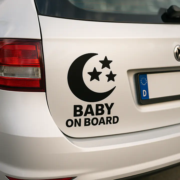 Mond und Sterne Baby on Board Aufkleber - Master