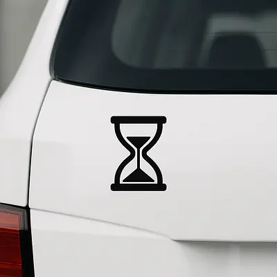 Sanduhr Symbol Autoaufkleber secondary image