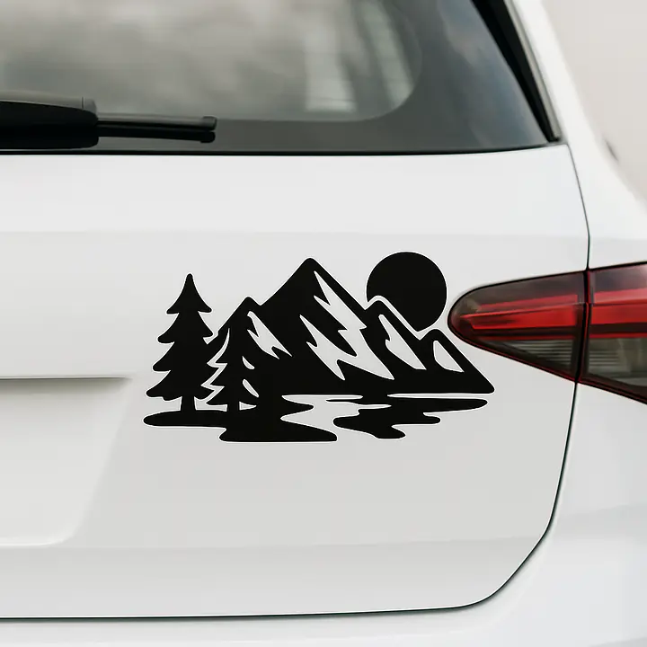 Retro Berglandschaft Autoaufkleber - Master