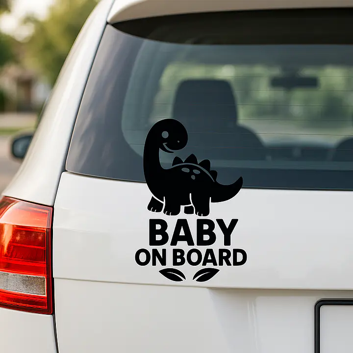 Dino Baby on Board Sticker - Master