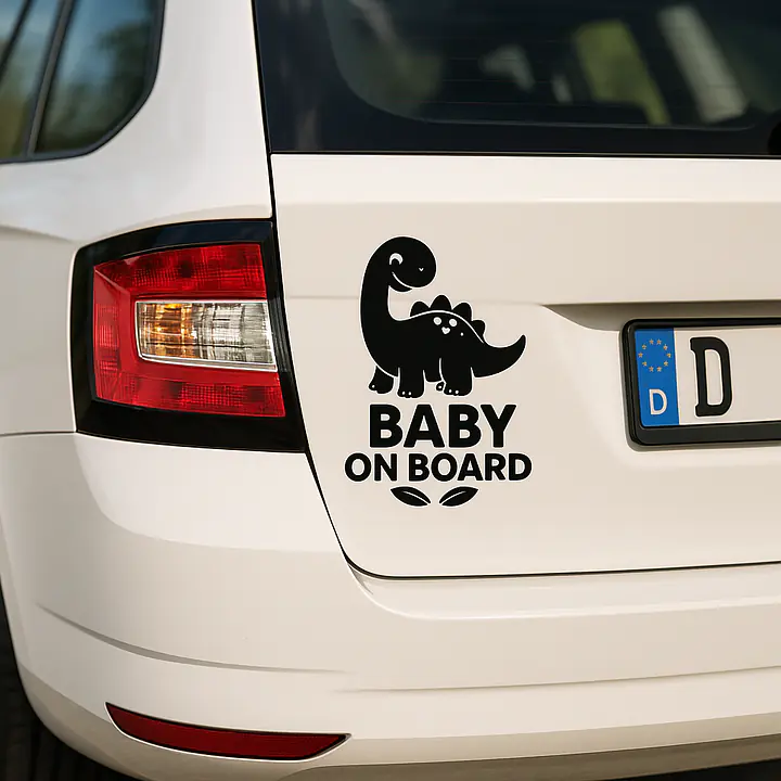 Dino Baby on Board Sticker - Master