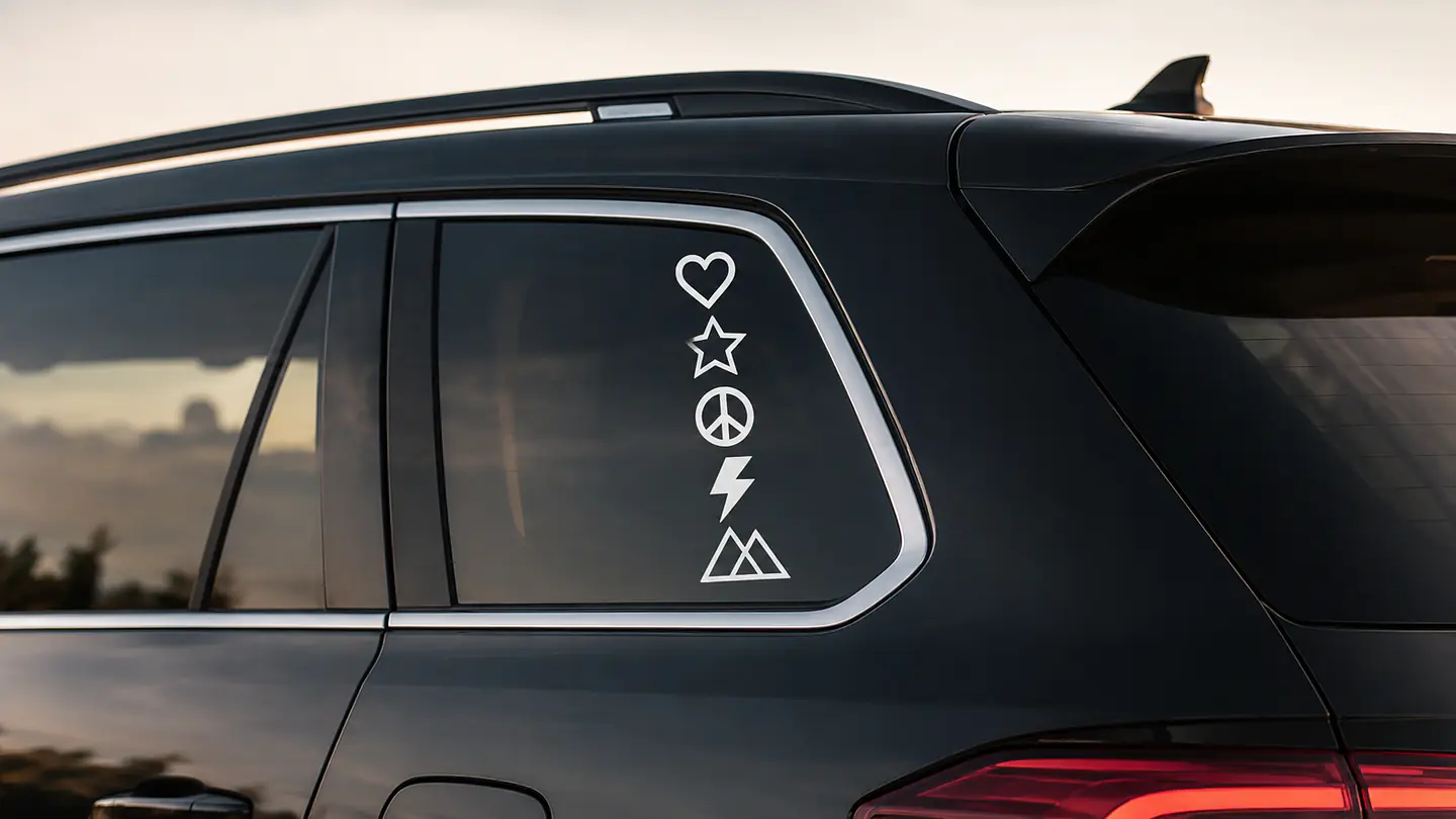 Symbol-Autoaufkleber für klare Statements