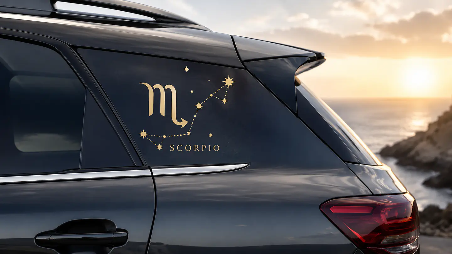 Zodiac Car Sticker with Your Star Sign