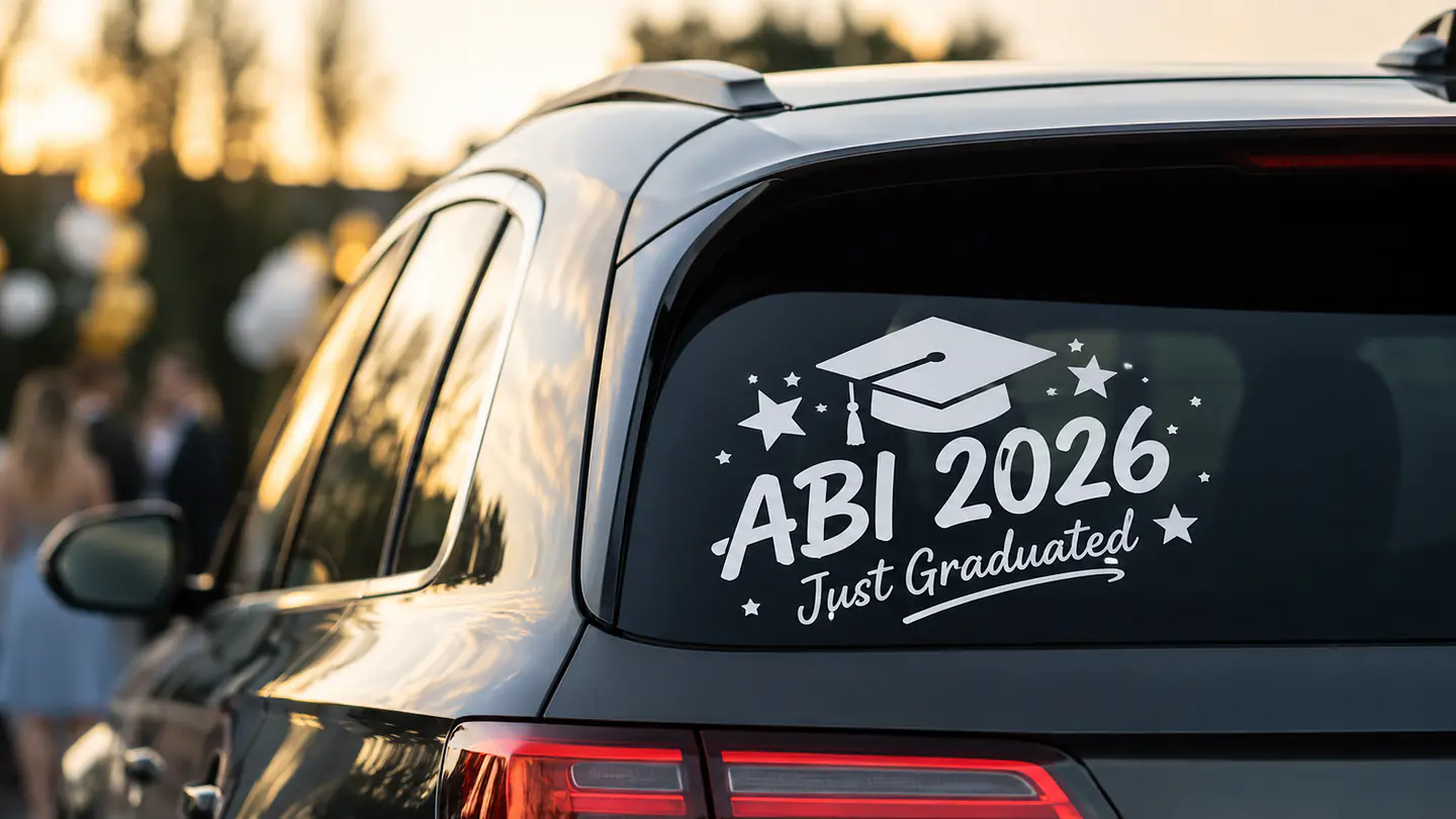 Graduation Car Stickers for School, Abi, and University