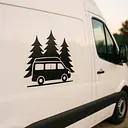 Camper in the Forest Camping Sticker - Master