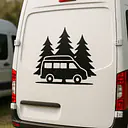 Camper in the Forest Camping Sticker - Master