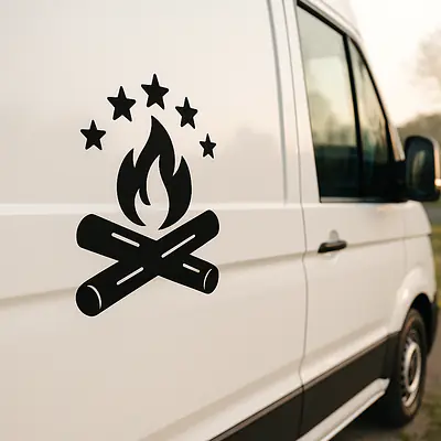 Lagerfeuer Nacht Camping Aufkleber secondary image