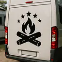 Lagerfeuer Nacht Camping Aufkleber - Master