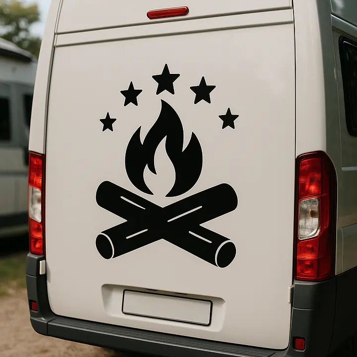 Lagerfeuer Nacht Camping Aufkleber - Master