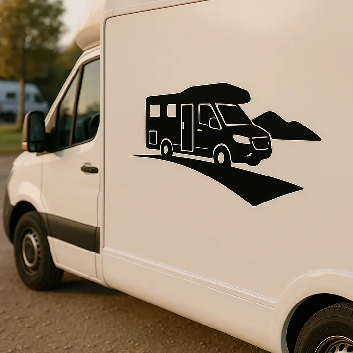 Wohnmobil auf Reisen Camping Aufkleber - Master