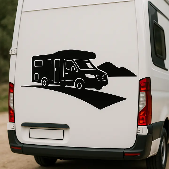 Wohnmobil auf Reisen Camping Aufkleber - Master