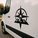 Bergkompass Camping Aufkleber - Master