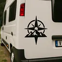 Bergkompass Camping Aufkleber - Master