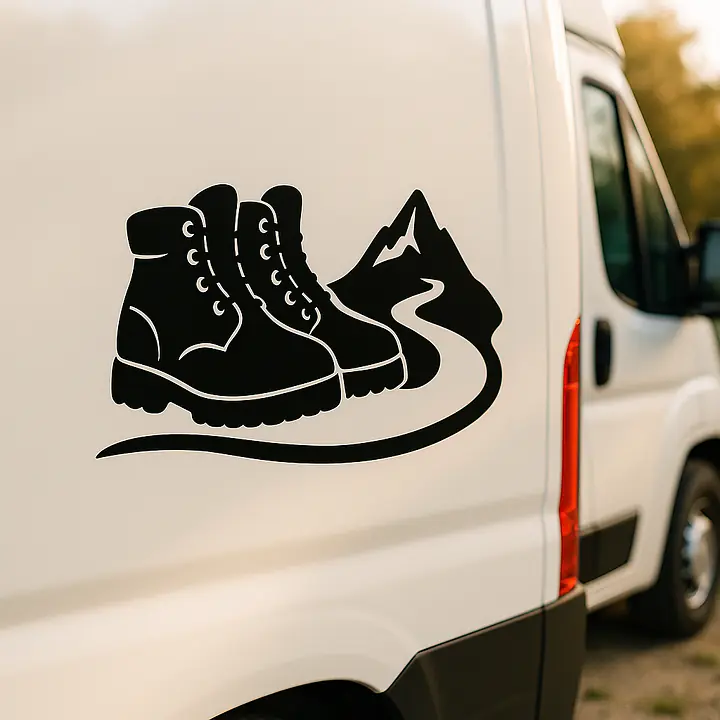 Hiking Boots Camping Sticker - Master