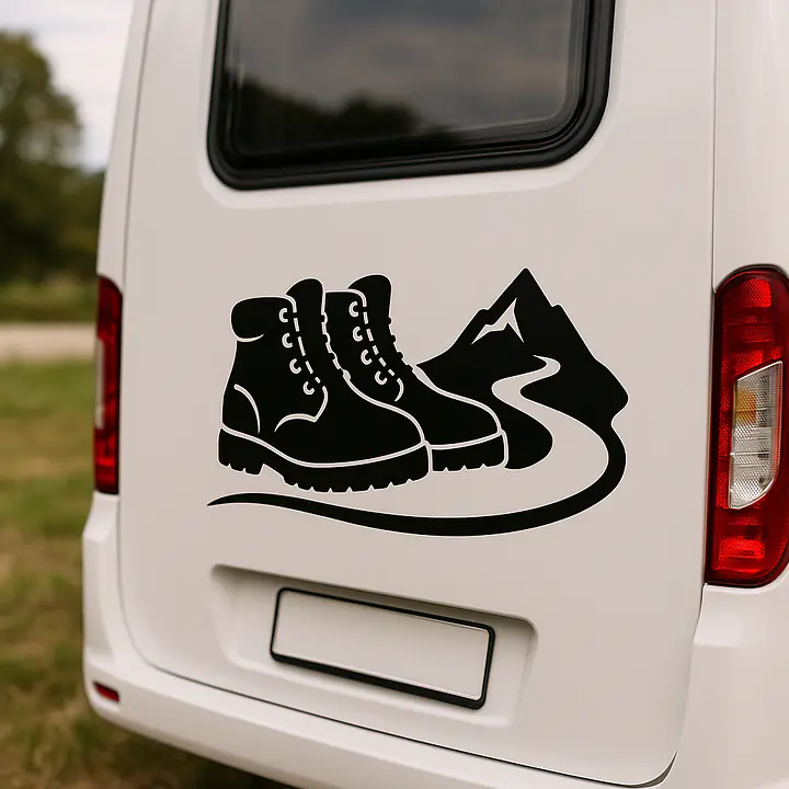 Hiking Boots Camping Sticker - Master