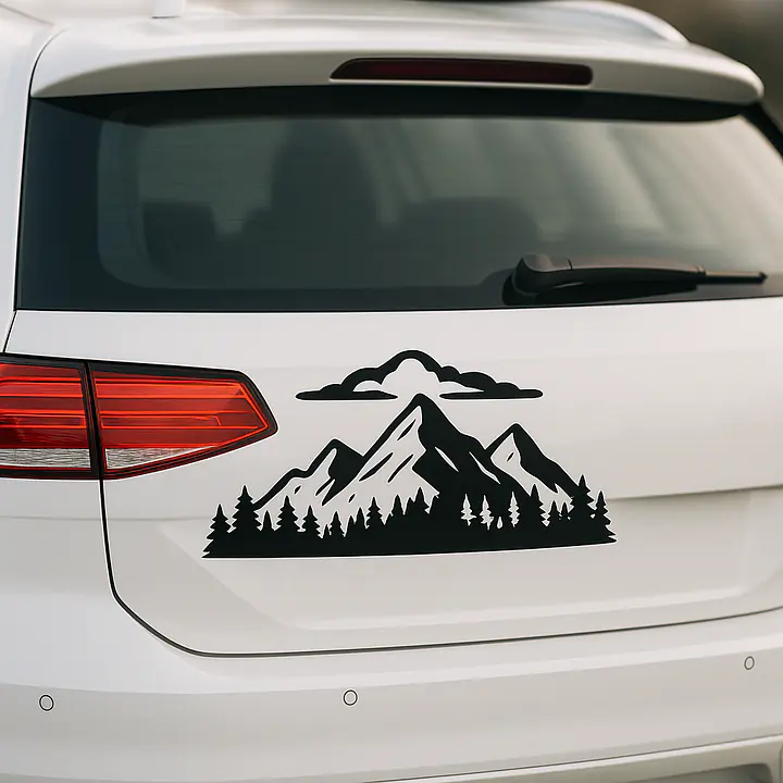 Berge und Wolken Autoaufkleber - Master